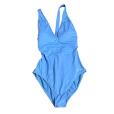 CALME CROSS BACK ONE PIECE SWIMSUIT DELLA BLUE SIZE XL NWT
