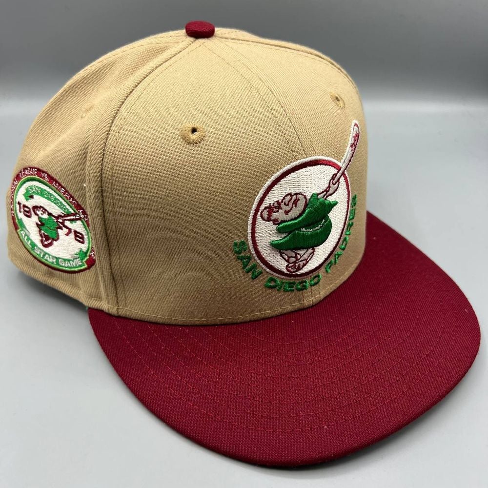 San Diego Padres Hat Men 7 1/2 Brown Red 59Fifty New Era Fitted Cap
