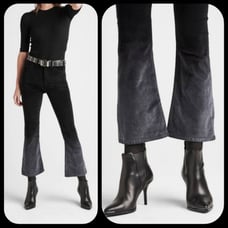 Hudson hi rise Cropped velvet ombre dip dye flare jeans pants WHC551VAE sz 27