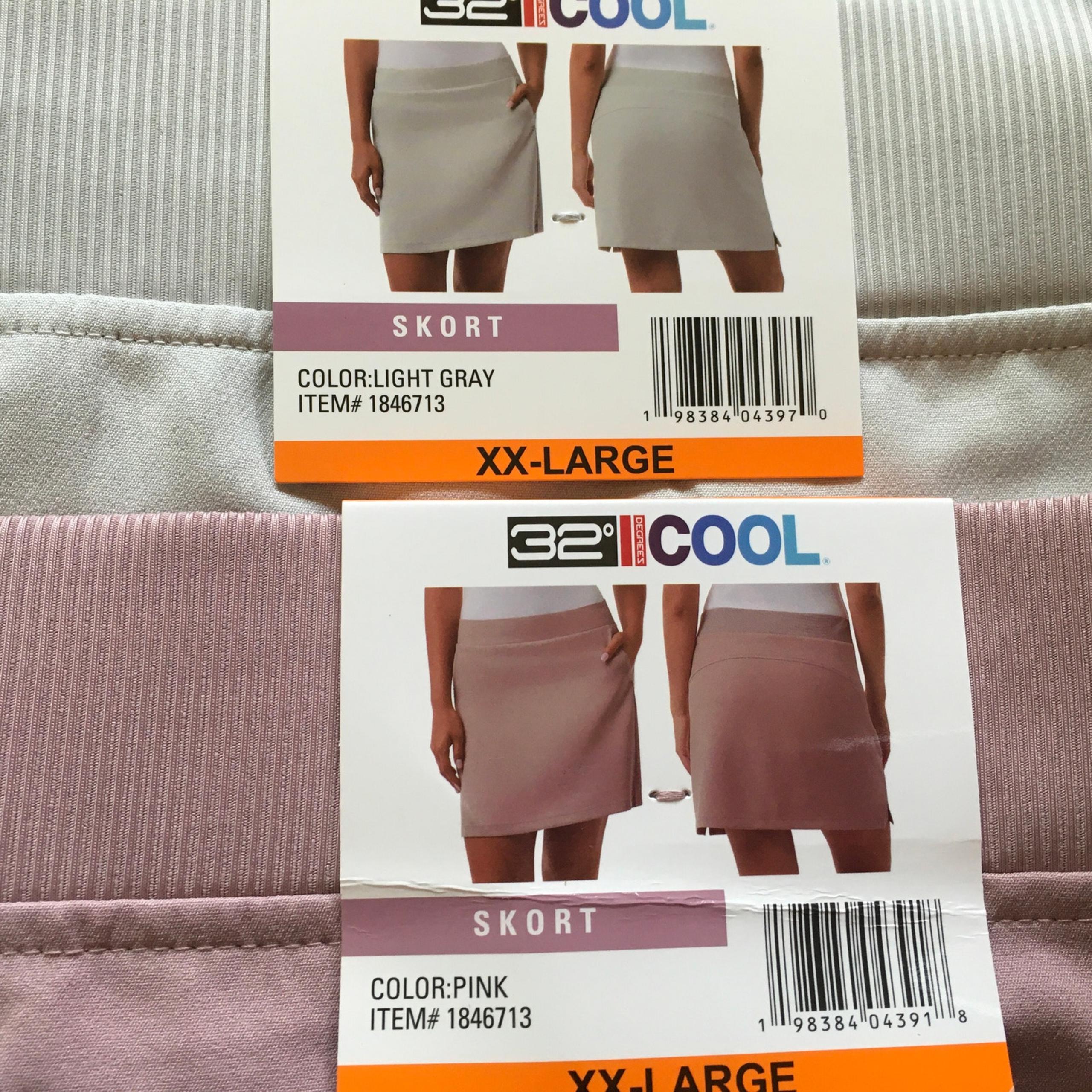 *Lot of 2* 32 Degrees Cool Skort Womens Size XXL Pink Light Grey Cooling Summer