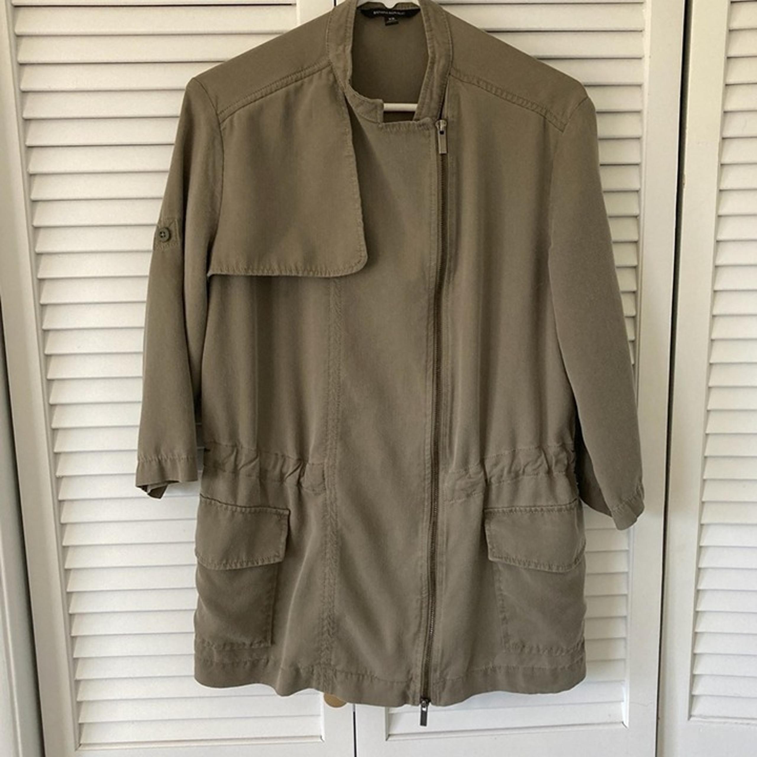 Women's Banana Republic Green Lyocell Utility Jacket with Notched Collar Size XS