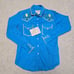 NWT Rockmount Ranch Wear Embroidered Pearl Snap Western Shirt Sz M Blue Rodeo