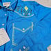 NWT Rockmount Ranch Wear Embroidered Pearl Snap Western Shirt Sz M Blue Rodeo