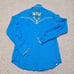 NWT Rockmount Ranch Wear Embroidered Pearl Snap Western Shirt Sz M Blue Rodeo