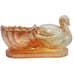 Vintage St Clair Marigold Irridescent Swan Salt Cellar