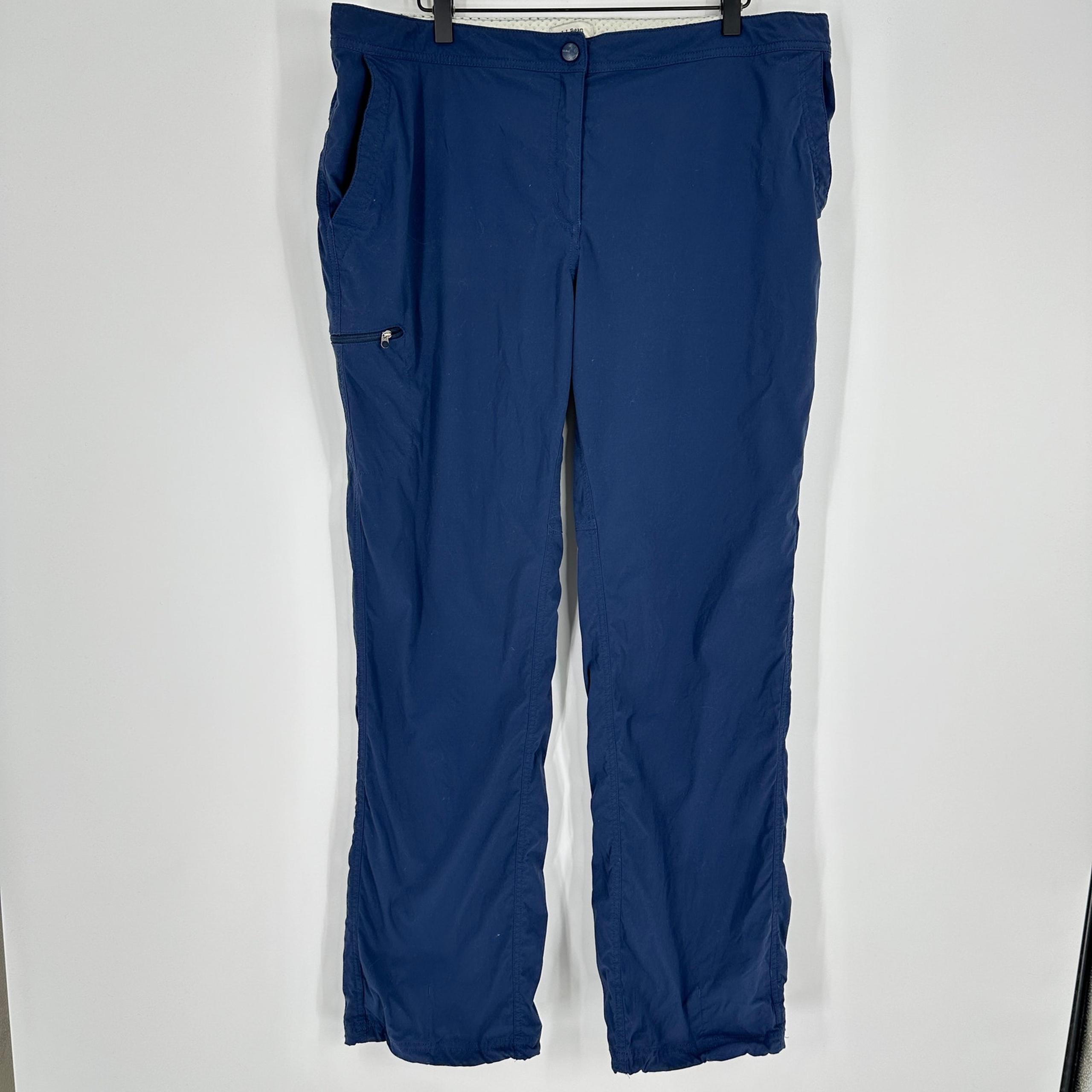 L.L. Bean Womens Water-Repellent Comfort Trail Pants Straight Leg Navy 10