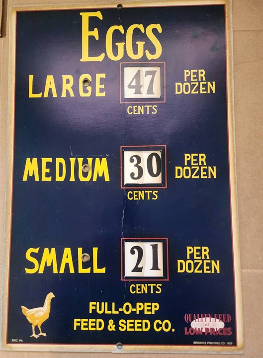 Vintage 1929 Bonhams Skinner Egg Rotating Price Store Display Sign