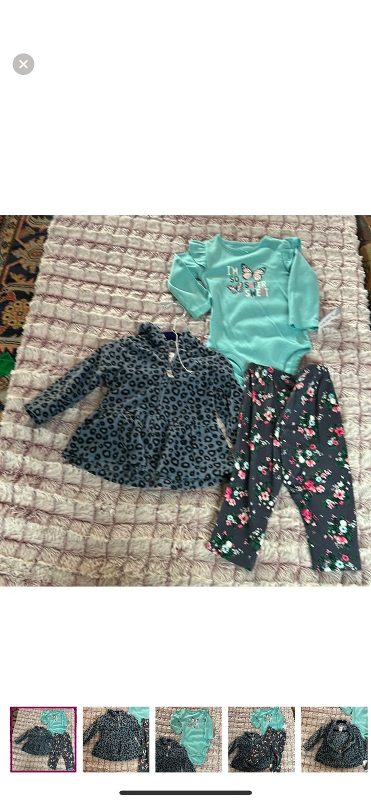 3 pos Carter's size 12m Zip up jacket, onies and leggings