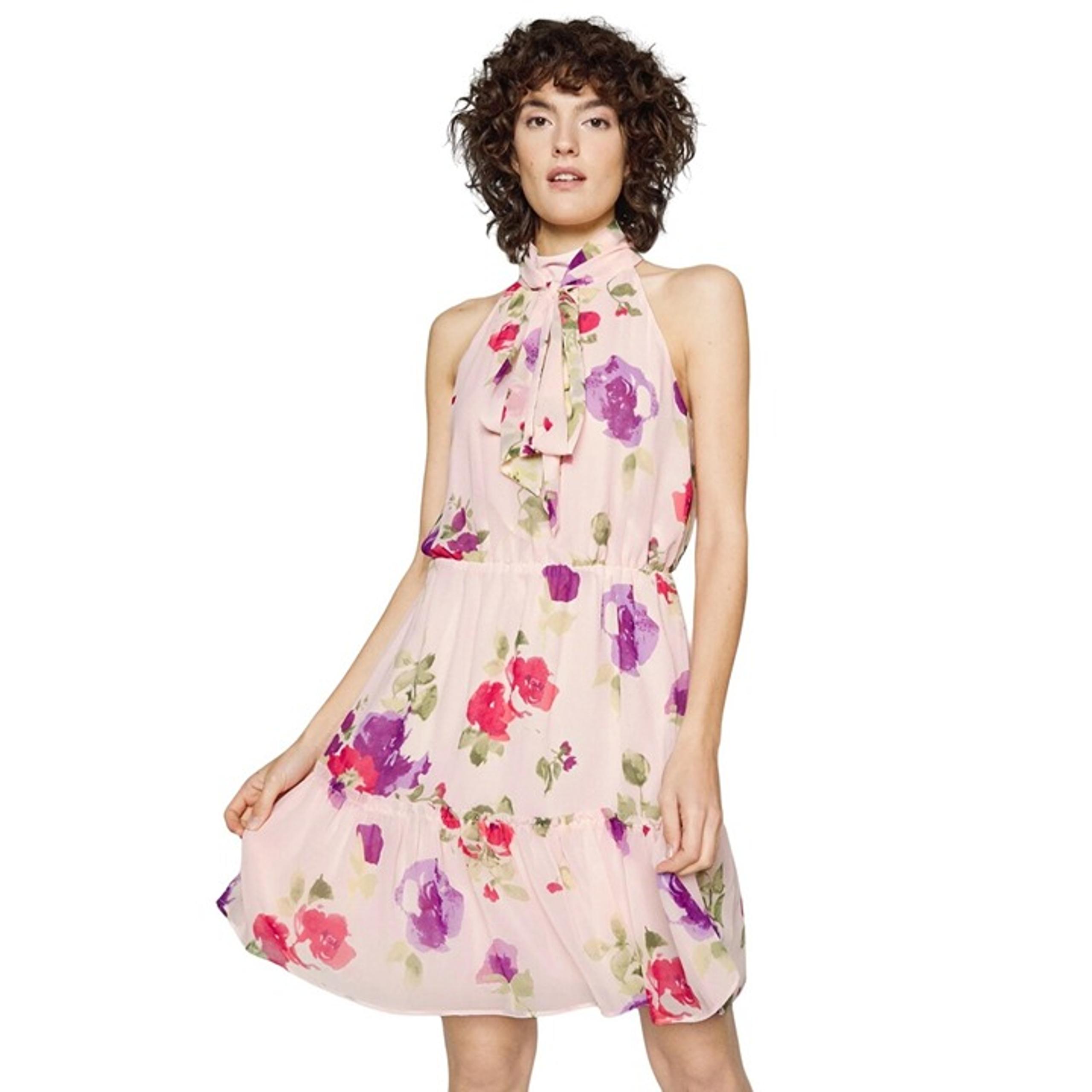Lauren Ralph Lauren Floral Chiffon Sleeveless Dress Pink Sage Multi Size 8