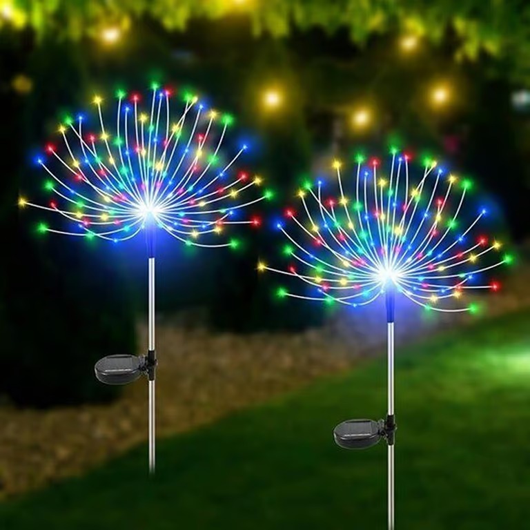 NEW 2 Pack Solar Garden Lights Outdoor Waterproof,120 LED Solar Firework Lights.