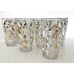 MCM Gold and White Floating Leaf Pattern Glassware Collection (6)