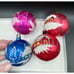 4 Rare 1930’s Vintage Christmas Ornaments Hand Painted Cottage Mica Sparkle 3