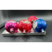 4 Rare 1930’s Vintage Christmas Ornaments Hand Painted Cottage Mica Sparkle 3