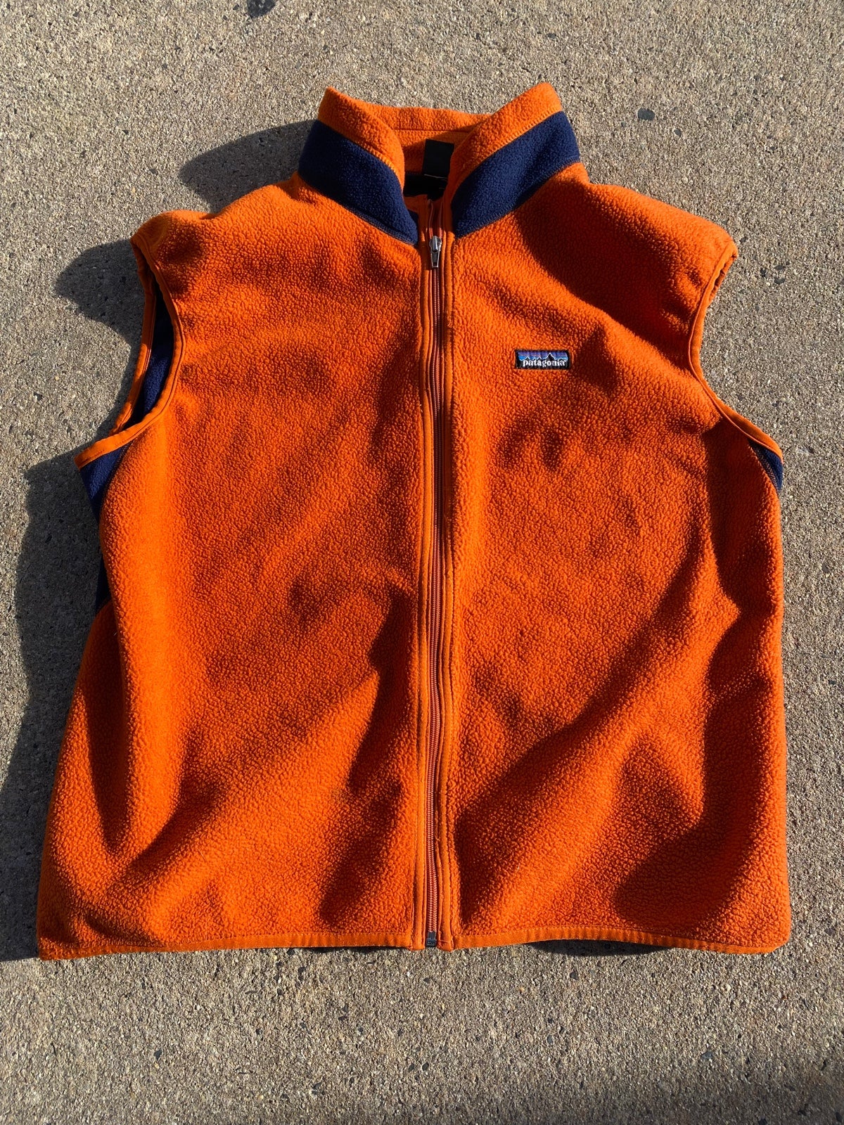 Vintage Patagonia Orange & Navy Vest with Back Zip Pocket