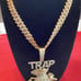 Men 5A CZ Diamond Iced Out Famous Trap Money Bag Big Pendant+Cubian Chain 20Inch