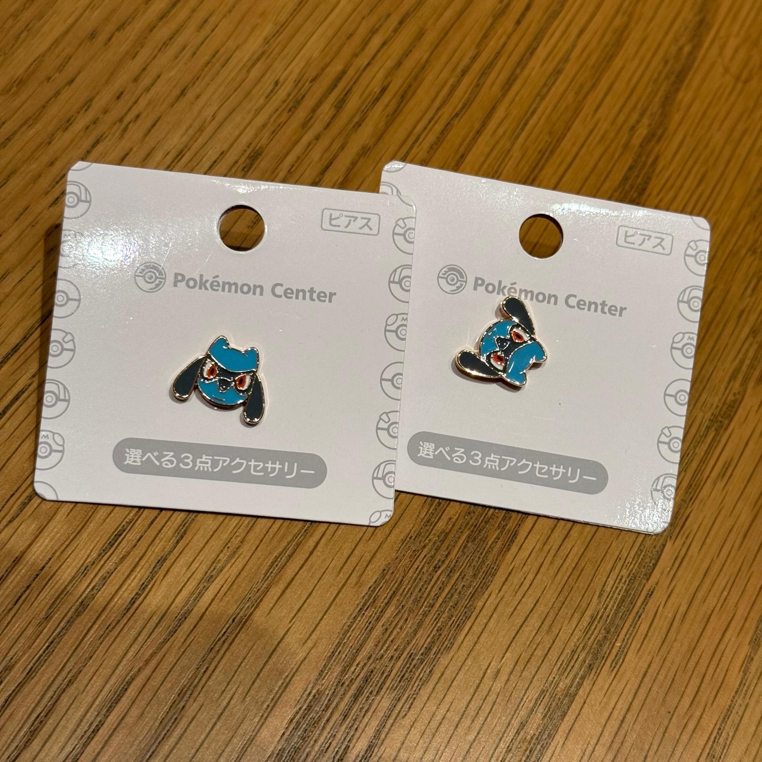 Pokemon Center Japan Face Earrings Riolu