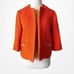 Mango Orange Tweed Blazer Jacket Suit Cardigan Size XS/S