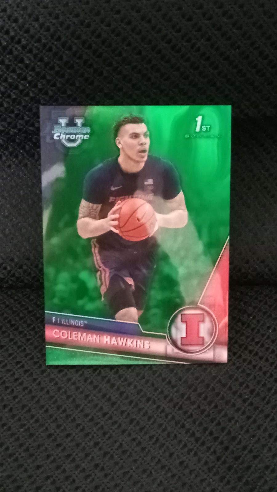 2024 Topps Bowman Chrome University Coleman Hawkins /99 Green Wave Refactor 1st