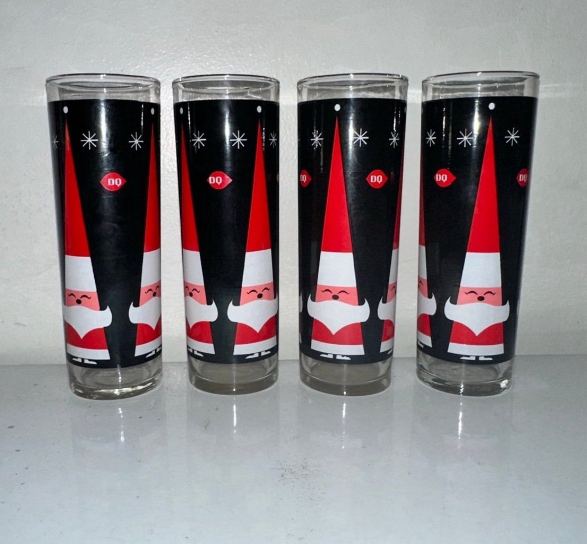 vintage christmas holt howard dairy queen glasses