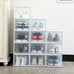 12pcs Transparent Shoe Boxes, Stackable Clear Plastic Shoes Storage Box
