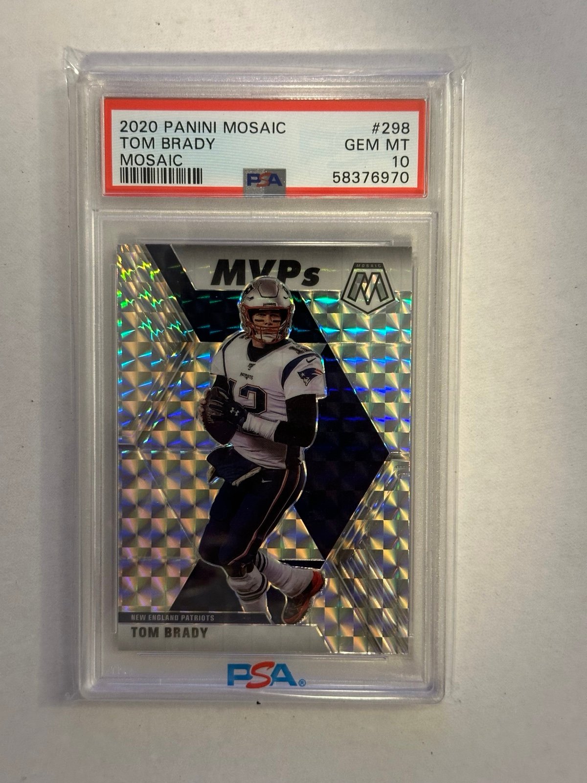 2020 Tom Brady Mosaic Prizm PSA 10