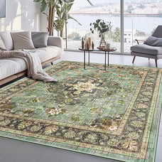 Area Rug for Living Room - Indoor Machine Washable Rug for Bedroom Vintage
