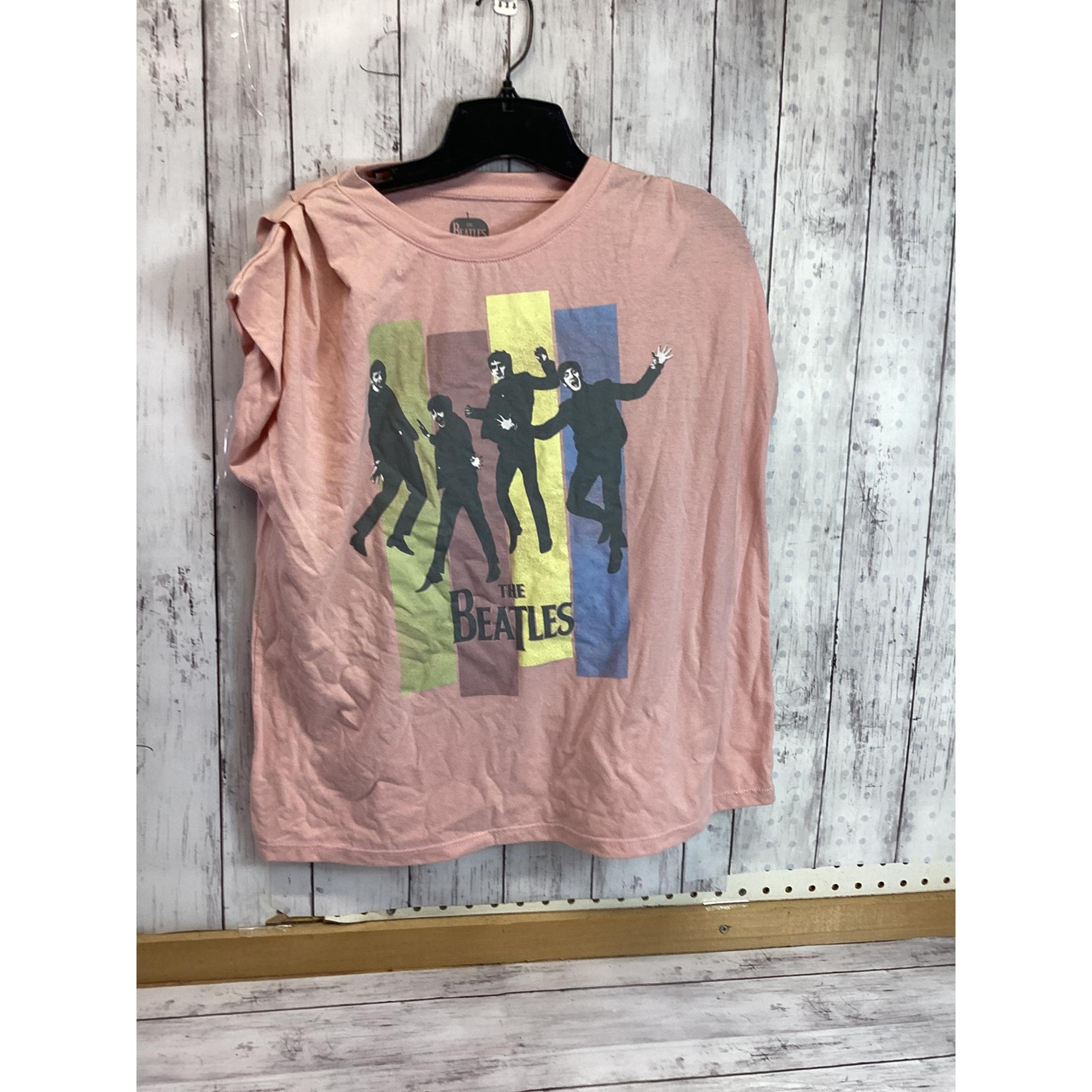 The Beatles Band Graphic Women's Pink Colored Short Sleeve Good as New Large