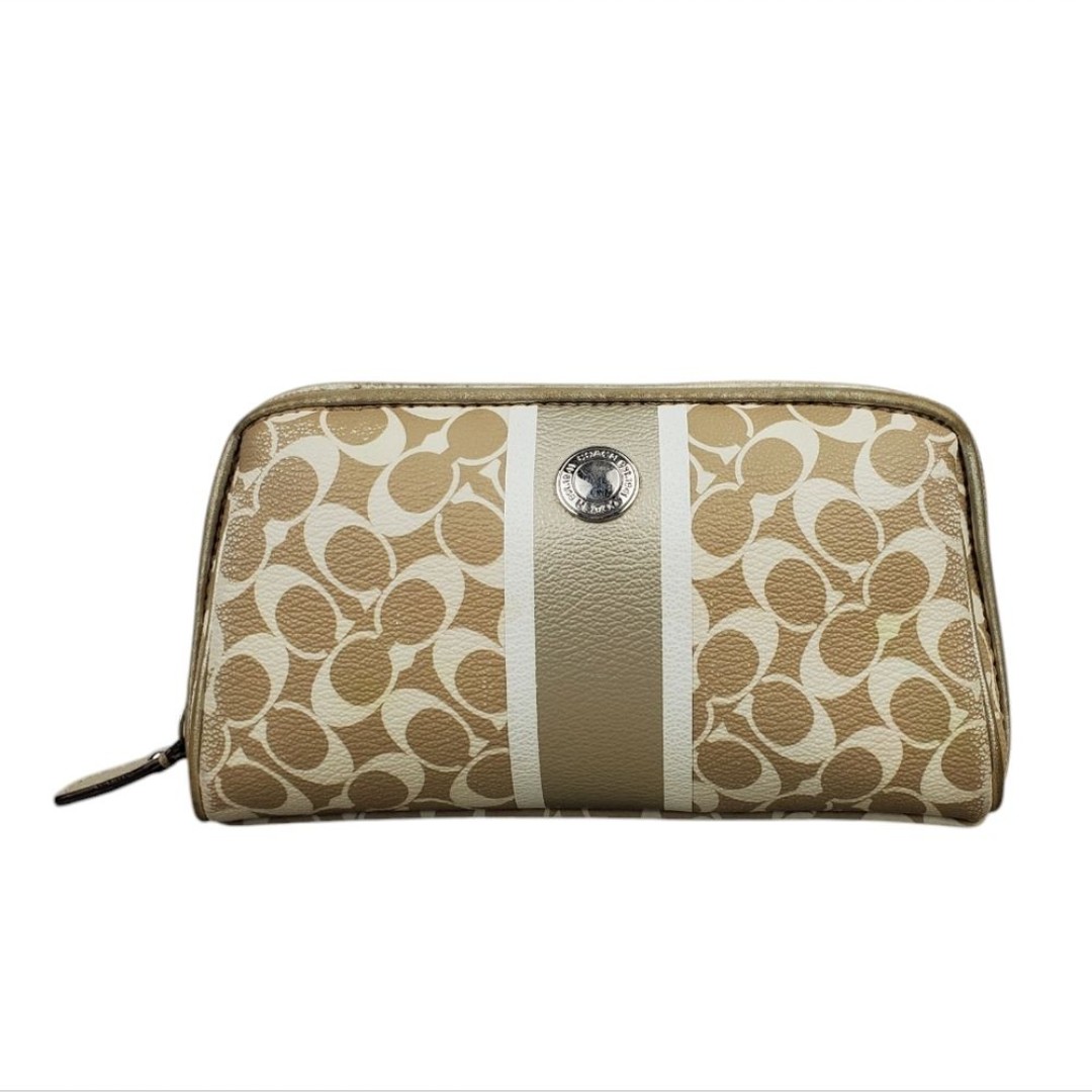 COACH Chelsea Heritage Khaki & Gold Cosmetic Pouch