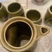 Japanese 7 Piece TEA SET Avocado Green UNIQUE DESIGN & SHAPE