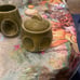 Japanese 7 Piece TEA SET Avocado Green UNIQUE DESIGN & SHAPE
