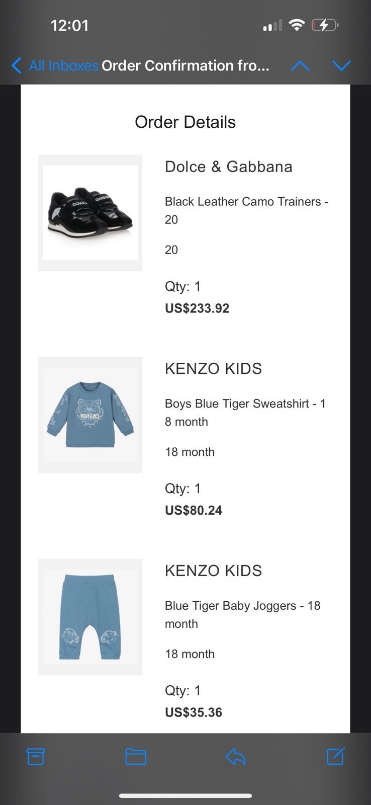 Kenzo kids boys blue tiger sweatshirt and joggers set