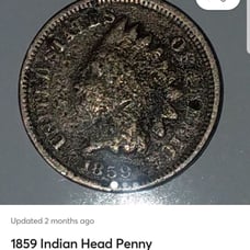 1859 copper nickle indian head penny