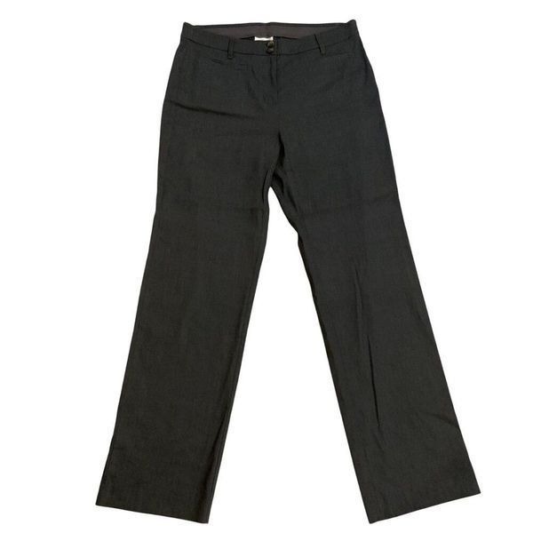 J. Jill Granite Grey Wide Leg High Waist Linen Stretch Pants Size 8 New