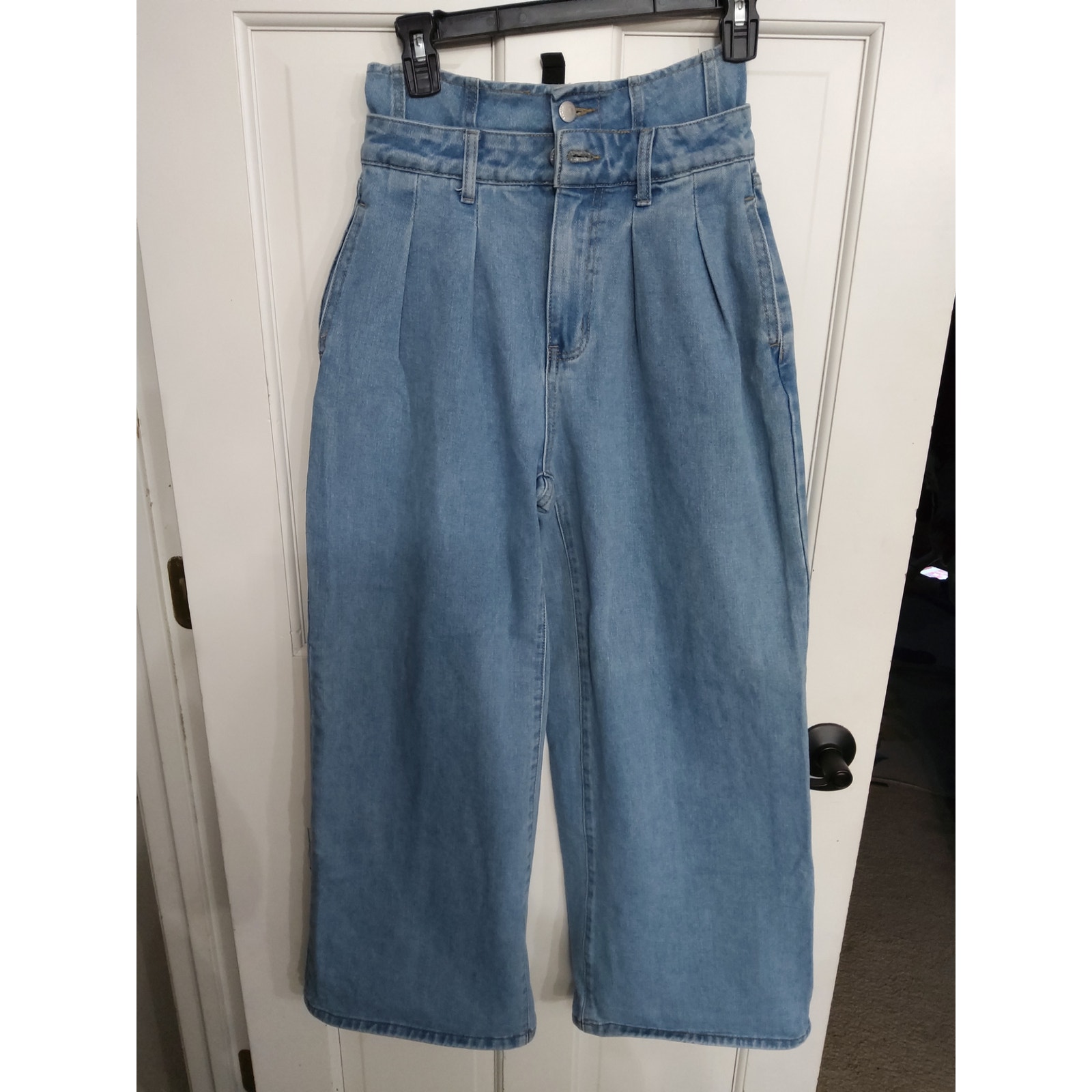 Cider women's jeans button fly and zip double-waisted wide leg high waist size 2