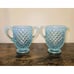Fenton Hobnail Blue Opalescent Milk Glass CREAMER & SUGAR Demitasse Vintage Set