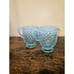 Fenton Hobnail Blue Opalescent Milk Glass CREAMER & SUGAR Demitasse Vintage Set