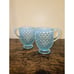 Fenton Hobnail Blue Opalescent Milk Glass CREAMER & SUGAR Demitasse Vintage Set