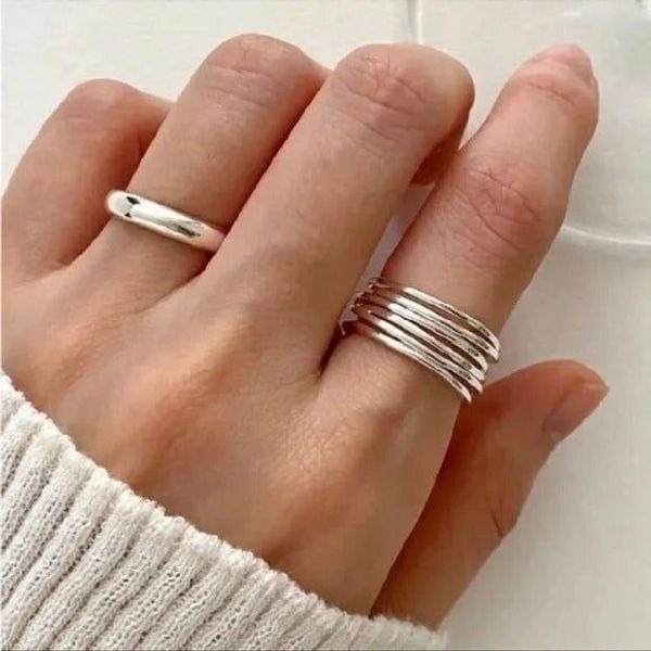 Simple Gold or 925 Sterling Silver Wrap Resizable Ring