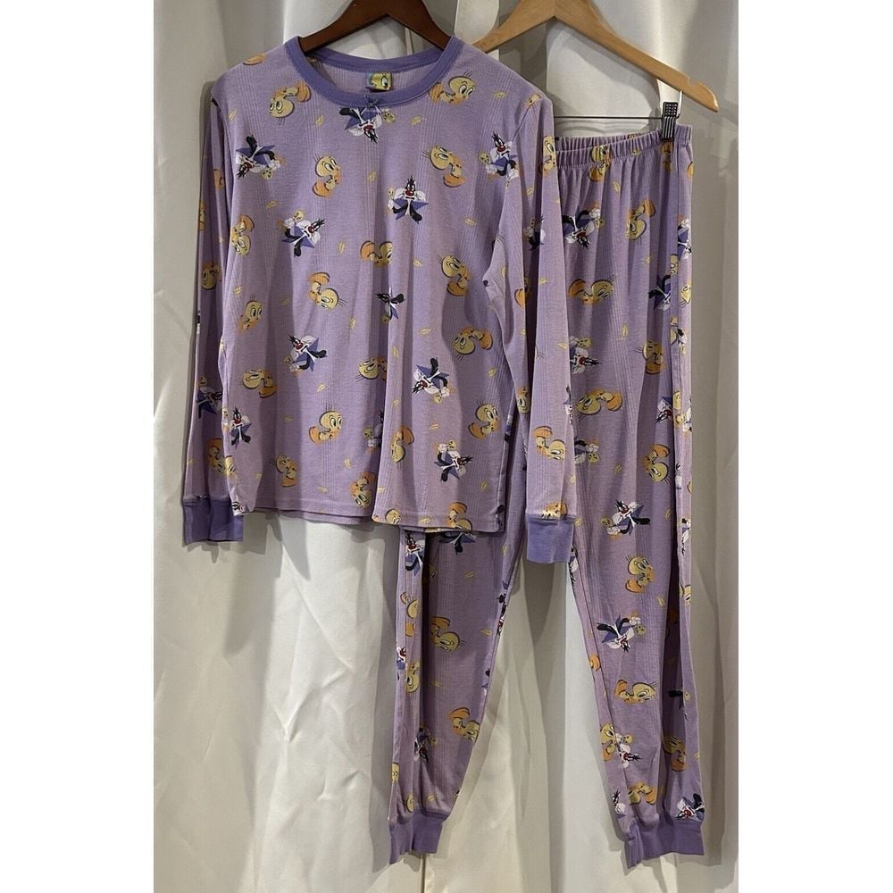 Warner Bros Vintage Tweety Bird Pajama Set Size Large