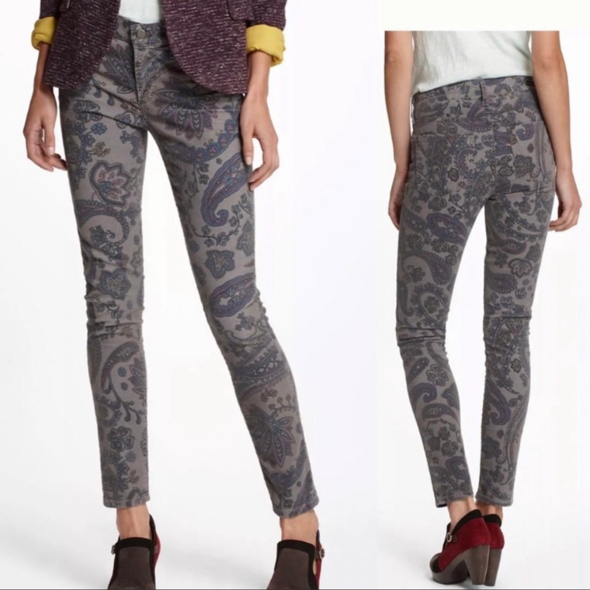 Citizens of Humanity gray paisley corduroy pants 29