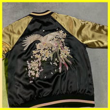 Sukajan Souvenir Jacket Yokosuka Jumper Reversible Black Gold M