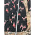 Tucker Silk Dress Black with Pink and Red Deer Print belted size medium /pb1