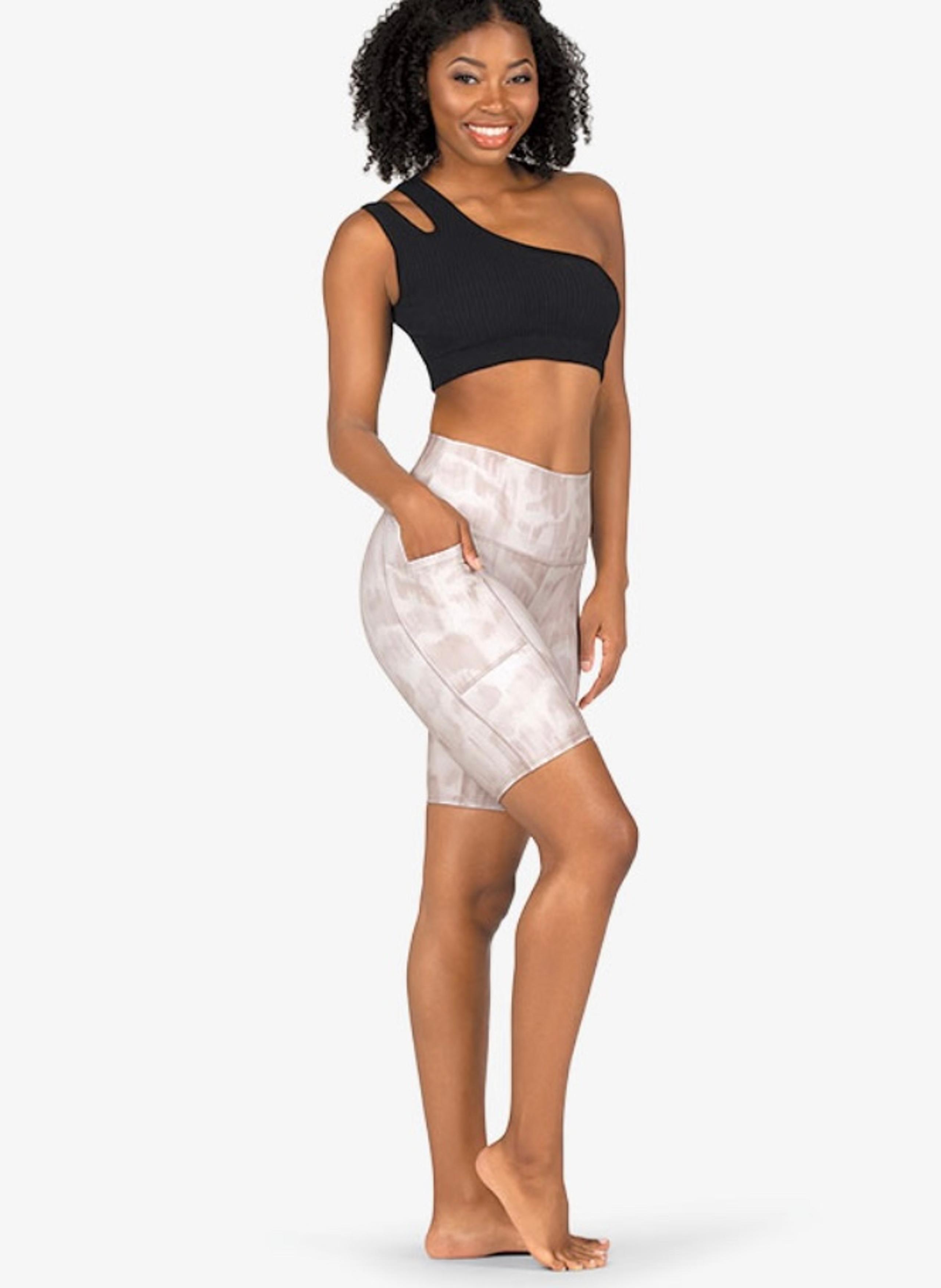 Mono B Brushed Mauve Leopard Print High-Waist Bike Shorts Women's Small