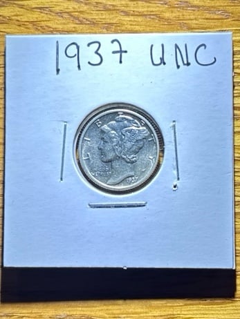 1937 Silver Mercury Dime