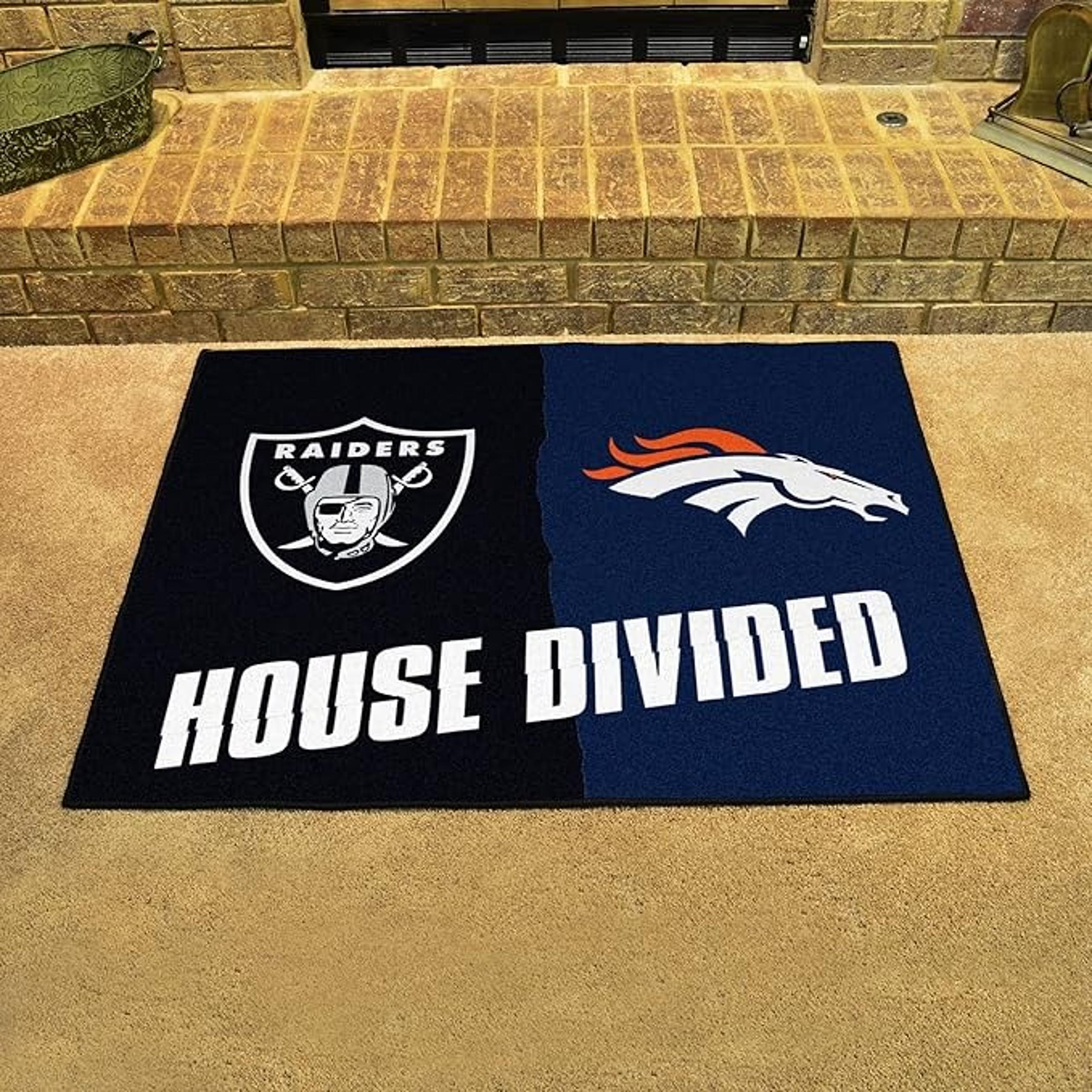 NEW FANMATS NFL House Divided - Broncos / Raiders House Divided Rug , 33.75"x42"