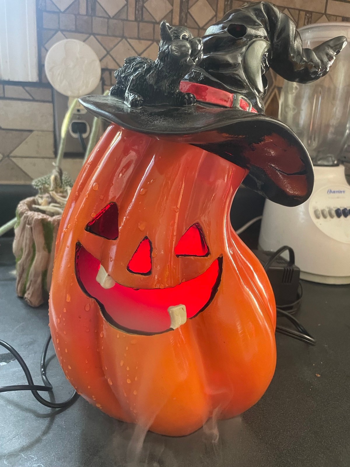 Southern Patio Jack o’lantern with color changing mister Halloween Prop