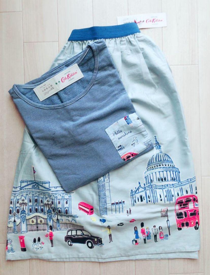 【New】Cath Kidston 【M】 Cutsew Skirt London Icon 2 Pieces