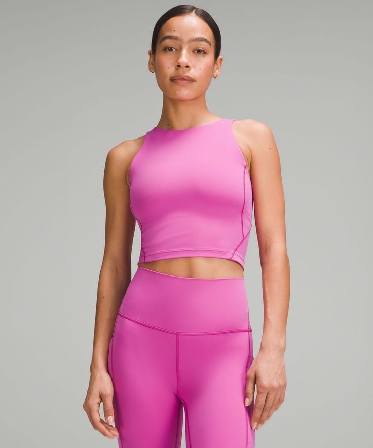 Lululemon Align High Neck Tank Top size 4 Pow Pink Tone PPKT