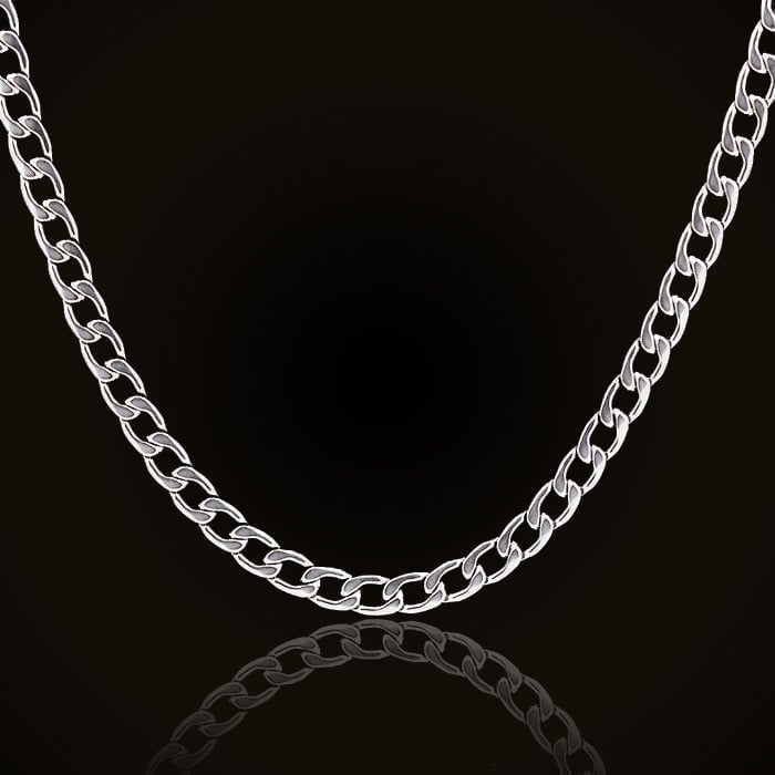 30 Cuban 18K White Gold Necklace Womens Miami Chain Link 18 Karat Jewelry 30in