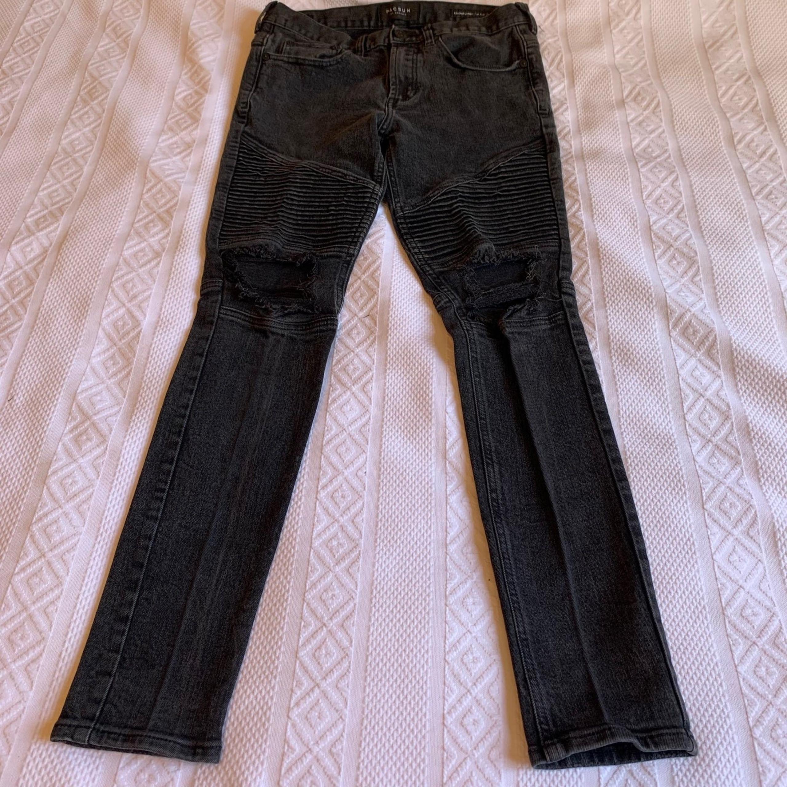 PacSun Black Distressed Stacked Skinny Jeans Size 30X30